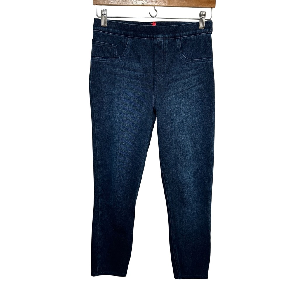 Spanx Jean Leggings Womens Medium Blue Denim Pull On Slimming Skinny Jeggings